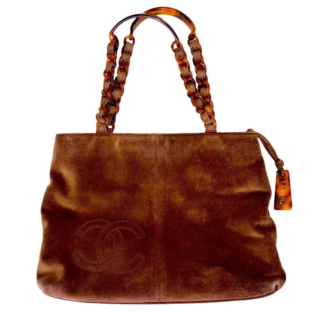 CHANEL Brown Suede Tote